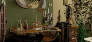 glasvæg badeværelse